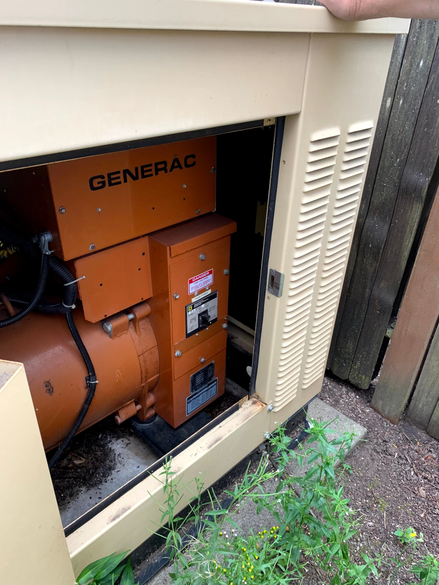 Interior components of a Generac standby generator