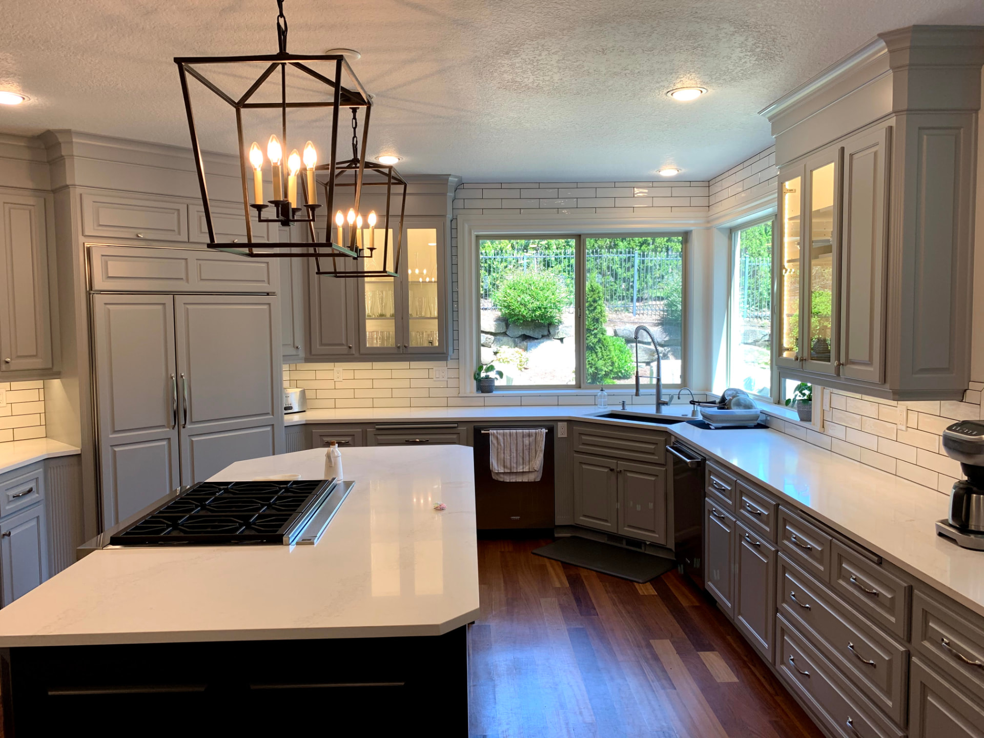 Kitchen cabinetry with integrated lighting